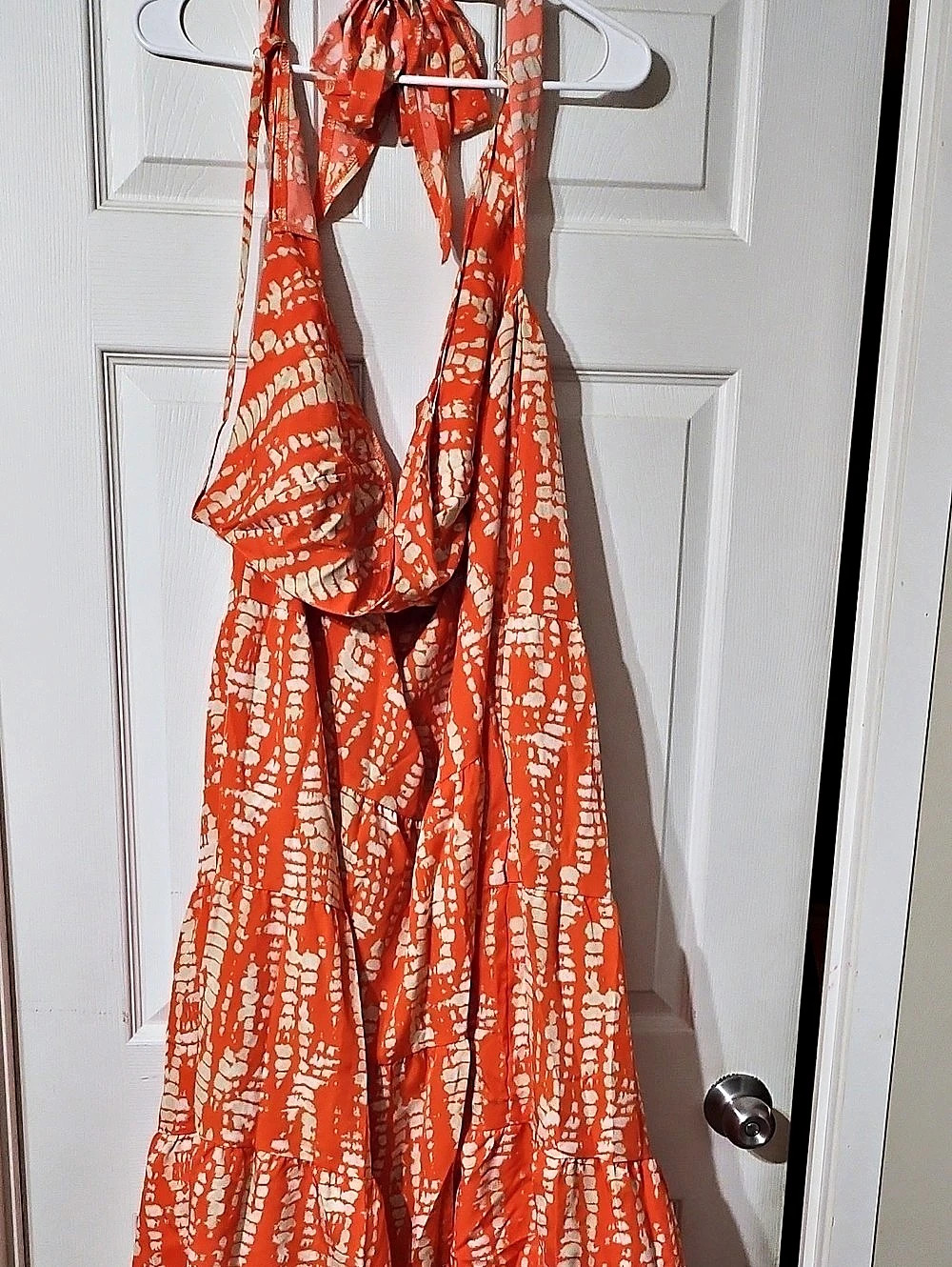 Orange & White Maxi Dress